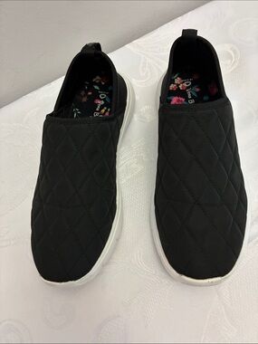 Vera Bradley Black Quilted Slip-On Sneakers